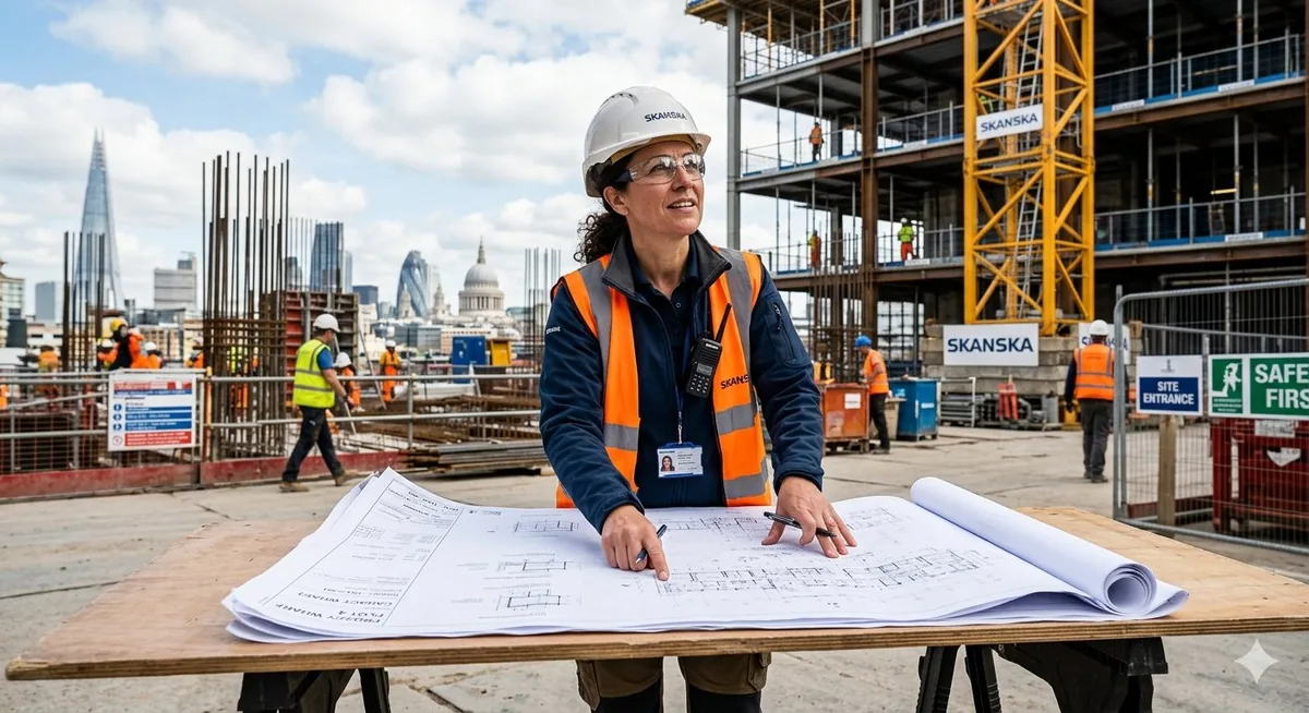 Stressed construction contractor with paperwork